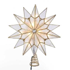 10-Light Capiz Double Tip Star With Center Gem Tree Topper Fast Delivery For Sale