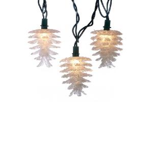 10-Light Clear Pine Cone Light Set Outlet Pices