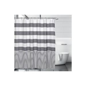 Catalina Shower Curtain Charcoal/White/Eva Shower Curtain Liner/Annex Chrome Shower Hooks Set Deals Cheap Online