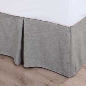 Solid Taupe Linen Bed Skirt For Nice Online