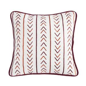Solace Embroidered Throw Pillow w/ Stripes Outlet Best Pices