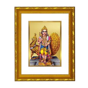 DIVINITI 24K Gold Plated Foil Karthikey Photo Frame Idol for Home Wall Decor, Workshop, Table Top, Gift|DG103 Size 2 (22.6x18.4 CM) Find Great Online