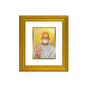 DIVINITI 24K Gold Plated Foil Acharya Shri Mahashraman Wall Photo Frame Religious Photo Frame Idol for Home & Office Decor Prayer, Gifts Items DG 101 Size 1 (15.3x14.9 CM) With Mastercard Online