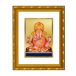 DIVINITI 24K Gold Plated Foil Dagdu Ganesha Photo Frame Idol for Wall Hanging, Table Top, Home Decor, Workshop, Gift Item|DG103 Size 2 (22.6x18.4 CM) 2025 New Cheap Pice