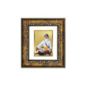 DIVINITI 24K Gold Plated Foil Baba Deep Singh Wall Photo Frame, Table Decor for Home & Office Decor Gift Items DG 113 Size 1 (17.7x15.9 CM) Cost Online