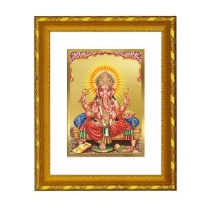 DIVINITI 24K Gold Plated Foil Ganesha Photo Frame for Home Wall Decor, Workshop, Table Top, Gift|DG103 Size 2 (22.6x18.4 CM) Discount 2025 Unisex