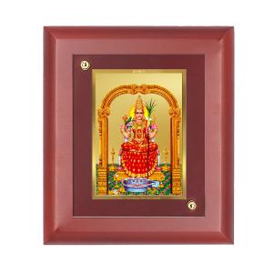 DIVINITI 24K Gold Plated Foil Kanchi Kamakshi Amman Classic Photo Frame Idol for Home Wall Decor, Table Top, Gift|MDF Size 1 (16.7x14.2 CM) Sale Great Deals