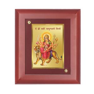 DIVINITI 24K Gold Plated Foil Goddess Durga Tradition Photo Frame Idol for Home Decor, Wall Hanging, Table Top, Puja Room, Gift|MDF Size 1 (16.7x14.2 CM) Sale Professional