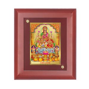 DIVINITI 24K Gold Plated Foil Kuber Lakshmi Photo Frame Idol for Home Decor, Wall Hanging, Table Top, Worship , Gift|MDF Size 1 (16.7x14.2 CM) Outlet Brand New Unisex
