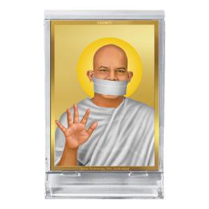 Diviniti 24K Gold Plated Foil Acharya Shri Mahashraman Frame For Car Dashboard, Home Decor, Gift (11 x 6.8 CM) Manchester Great Sale Online