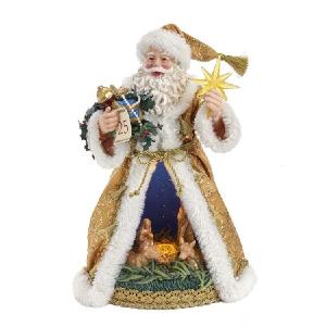 11.5" Battery-Operated Fabriche LED Nativity Santa Free Shipping Cheap Real