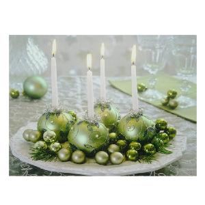 11.75" x 15.75" Sparkling Ornament Centerpiece LED Lighted Christmas Canvas Wall Art Discount Classic