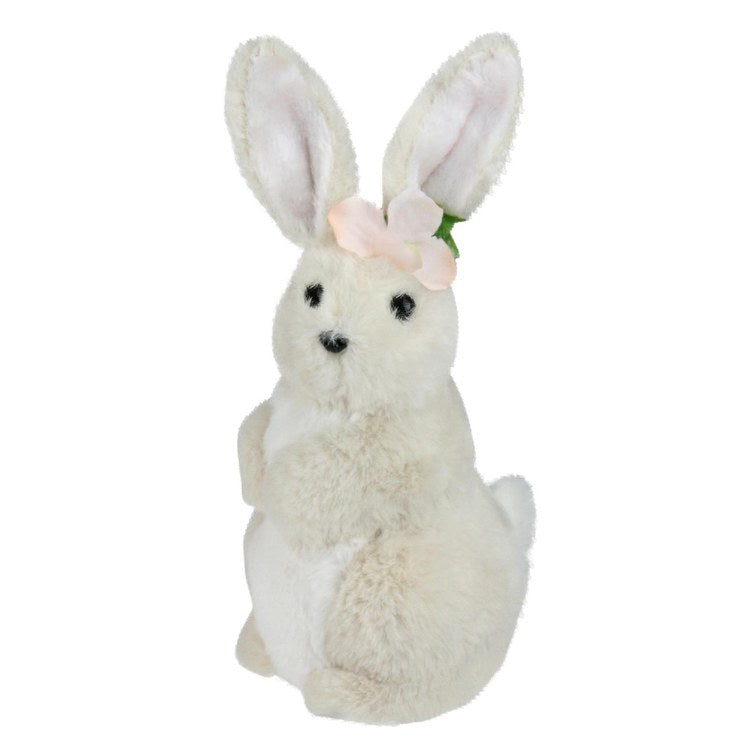 11.5" Beige Plush Standing Easter Bunny Rabbit Girl Spring Tabletop Figurine Order