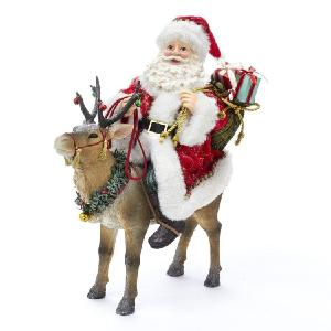11.5" Fabriche Santa on Reindeer Sale Pre Order