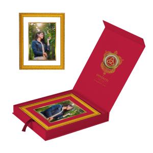 DIVINITI 24K Gold Plated Foil Customized Photo Frame Idol for Home Decor, Workshop, Wall Hanging, Personalized Gift|DG101 Size 2 (22.6x18.4 CM) Pick A Best For Sale