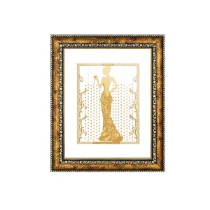Diviniti 24K Gold Plated Foil Lady Photo Frame for Home Décor, Wall Hanging, Living Room, Hall, Guest Room, Showpiece & Gift DG113S3 (27.6X35.4 CM) Sale Low Pice