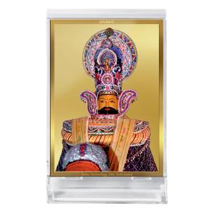 Diviniti 24K Gold Plated Foil Khatu Shyam Frame For Car Dashboard, Home Decor, Table Top, Gift (11 x 6.8 CM) Genuine Cheap Online