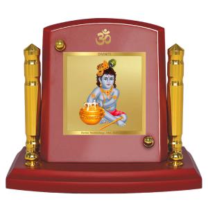 Diviniti 24K Gold Plated Bal Gopal Photo Frame for Car Dashboard, Home Decor, Tabletop, Puja Room, Showpiece and Gift  MDF1BP  (6.5x5.5 CM) Outlet For Sale