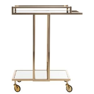Capri Two-Tier Rectangle Bar Cart - Gold/Mirror Best Pices