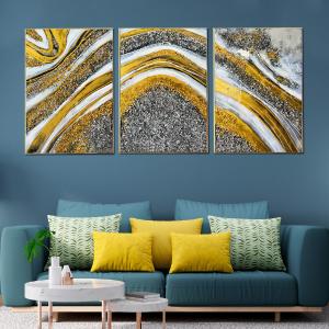Sparkling Cascade Resin Art Wall Painting - Set of 3 Sale Genuine