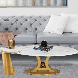 Zenith Haven Centre Table & Harmonic Hub Side Table  for Living Room - Set of 2 (STAINLESS STEEL) Outlet Best Place