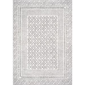 Athens Modern Geometric Boho 72"L x 48"W Area Rug - Gray/Cream Visit Sale Online