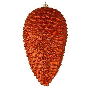 10" Burnished Orange Matte Glitter Pine Cones 2 Per Box Outlet With Credit Card