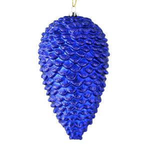 10" Cobalt Blue Matte Glitter Pine Cones 2 Per Box Pices Cheap Online
