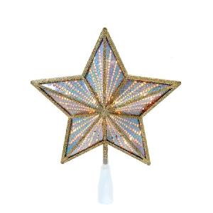 10" Gold and Iridescent Lighted Star Tree Topper Nicekicks Cheap Online