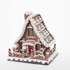 10" Gingerbread House, LED Cordless Discount Cost