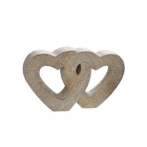 10" Ceramic Double Heart Sculpture - Champagne Visa Payment Cheap Pice