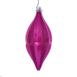10" Fuchsia Candy Glitter Shuttle Ornaments 2 Per Bag Reliable Cheap Online