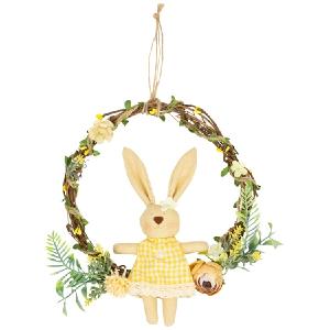 10" Bunny with Flowers Artificial Easter Twig Wreath Clearance Fast Delivery