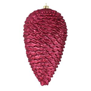 10" Berry Red Matte Glitter Pine Cones 2 Per Box 2025 Unisex Cheap Pice