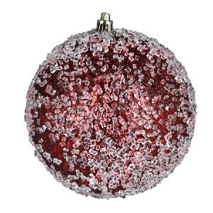 10" Burgundy Glitter Hail Ball Ornament 2025 New Cheap Pice