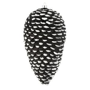 10" Black/White Matte Glitter Pine Cones 2 Per Box Reliable Online