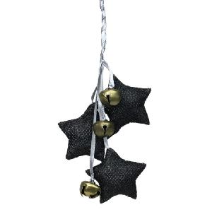 10" Black and White Triple Star with Jingle Bells Christmas Ornament Outlet Cheap Authentic
