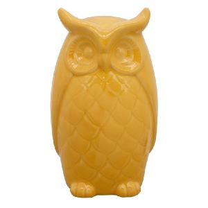 10" Ceramic Owl Figurine - Yellow Clearance Very Cheap