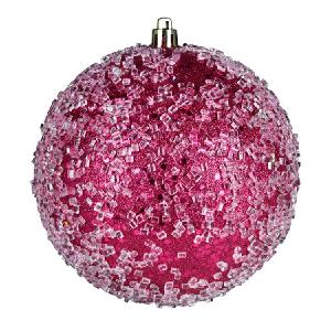 10" Fuchsia Glitter Hail Ball Ornament Free Shipping Very Cheap