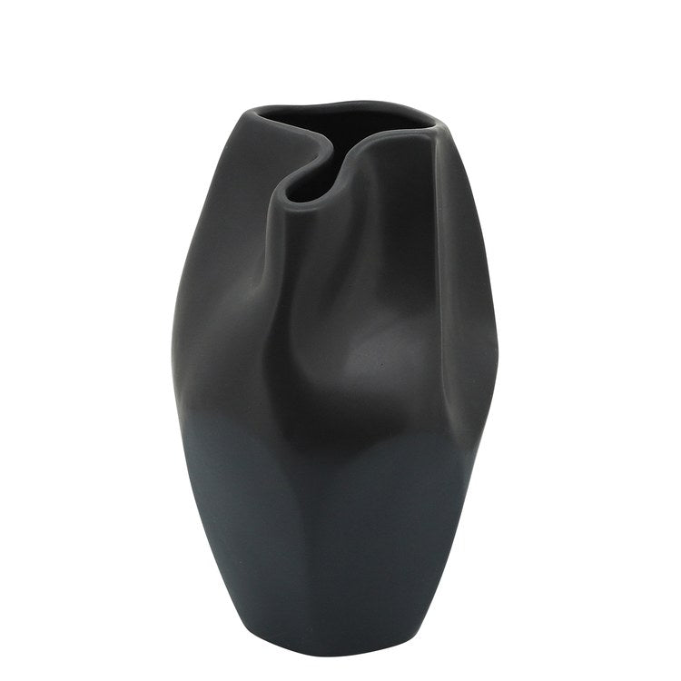 10" Ceramic Abstract Vase - Black Sale Browse