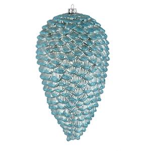 10" Baby Blue Matte Glitter Pine Cones 2 Per Box Clearance Pirce Sale