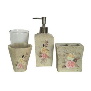 Desert Skull Rose Floral 3PC Bath Countertop Accessory Set Free Shipping Limited Edition