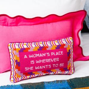 Wherever She Wants Needlepoint Pillow For Sale Online