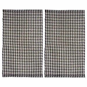 21" x 34" Portland Houndstooth Black Two-Piece Accent Rug Set Free Shipping Outlet