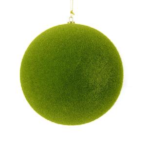 10" Moss Green Flocked Ball Ornament Cheapest Pice For Sale