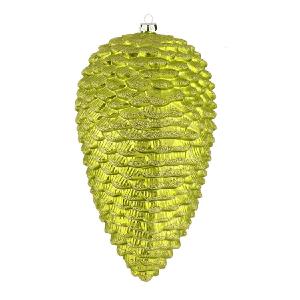 10" Lime Matte Glitter Pine Cones 2 Per Box Clearance Factory Outlet