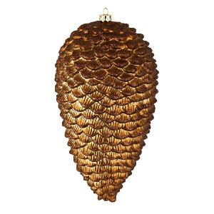 10" Mocha Matte Glitter Pine Cones 2 Per Box Collections For Sale