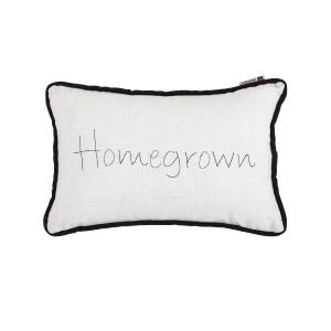 "Homegrown" Embroidery Lumbar Pillow With Paypal