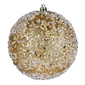 10" Gold Glitter Hail Ball Ornament Sale Footlocker Pictures
