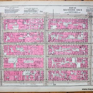 1930 - Plate 64 - Part of Sections 3 & 4 - Antique Map Buy Cheap Best Sale